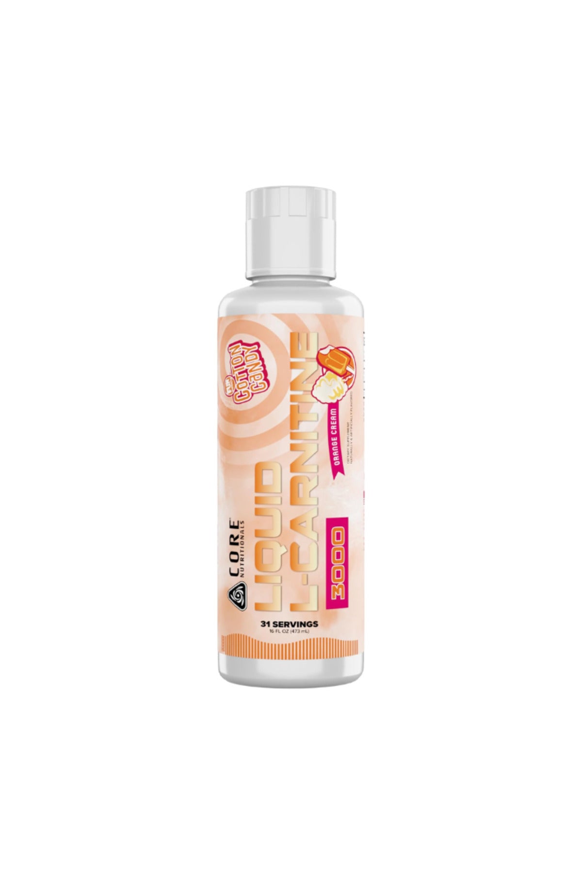 Core Nutritionals ESSENTIALS Liquid L-Carnitine 3000 Fun Sweets Orange Cream