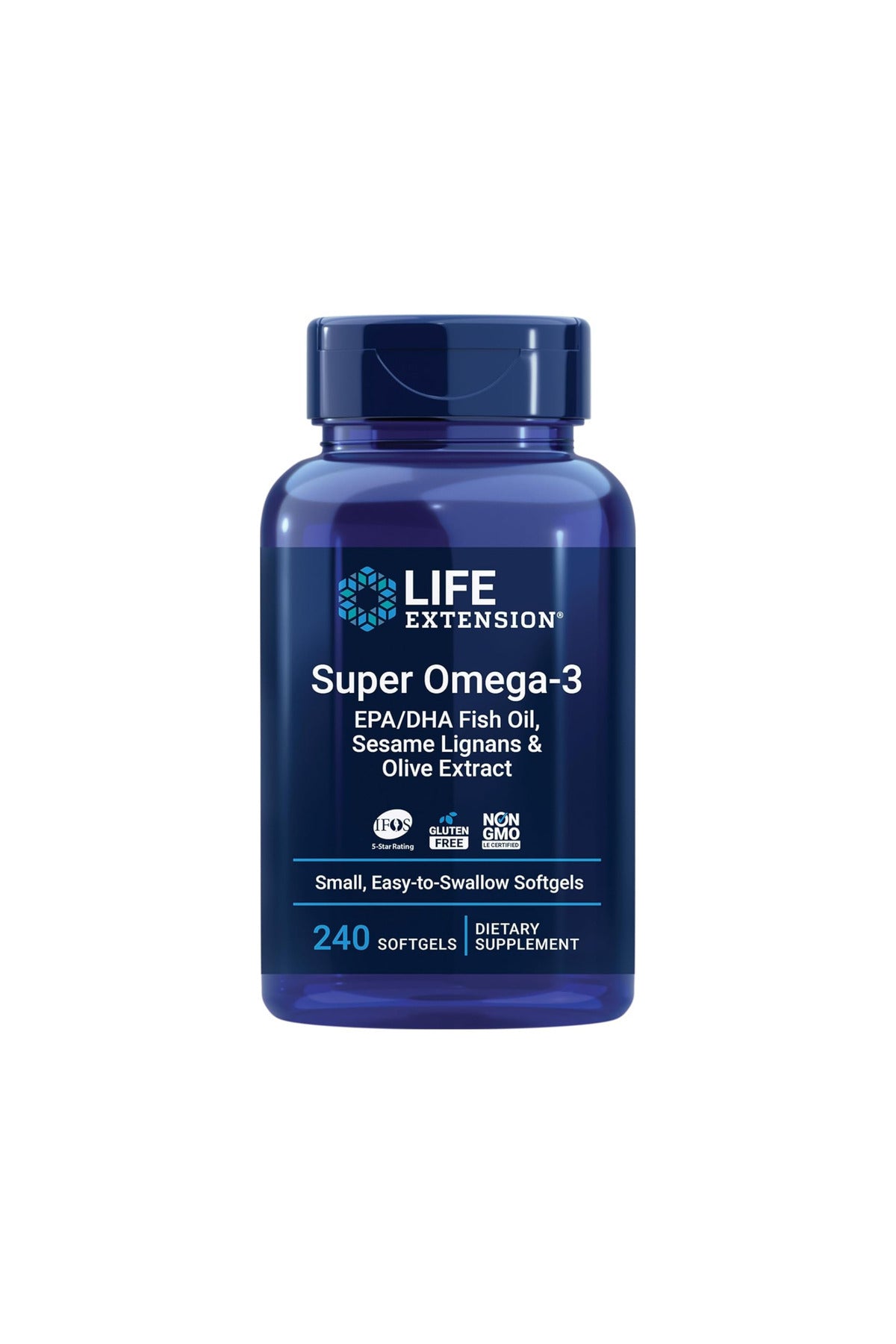 Life Extension-Omega3 EPA/DHA Fish Oil wSesame & Olive Ext,240 S