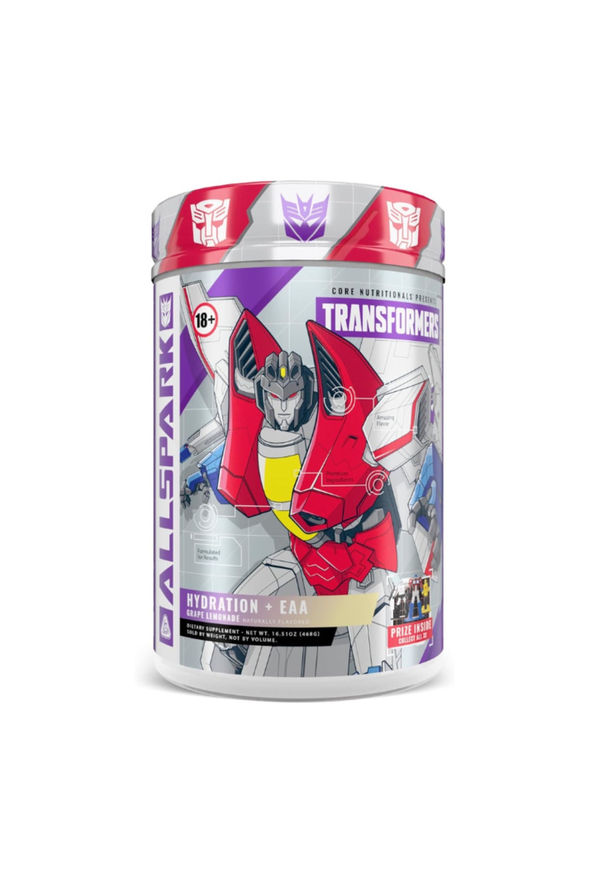 Core Nutritionals AMINOS & HYDRATION TRANSFORMERS ALLSPARK (EAA + Hydration) Grape Lemonade (Starscream)