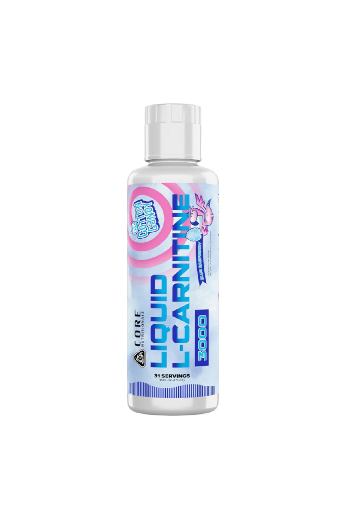 Core Nutritionals ESSENTIALS Liquid L-Carnitine 3000 Fun Sweets Blue Raspberry