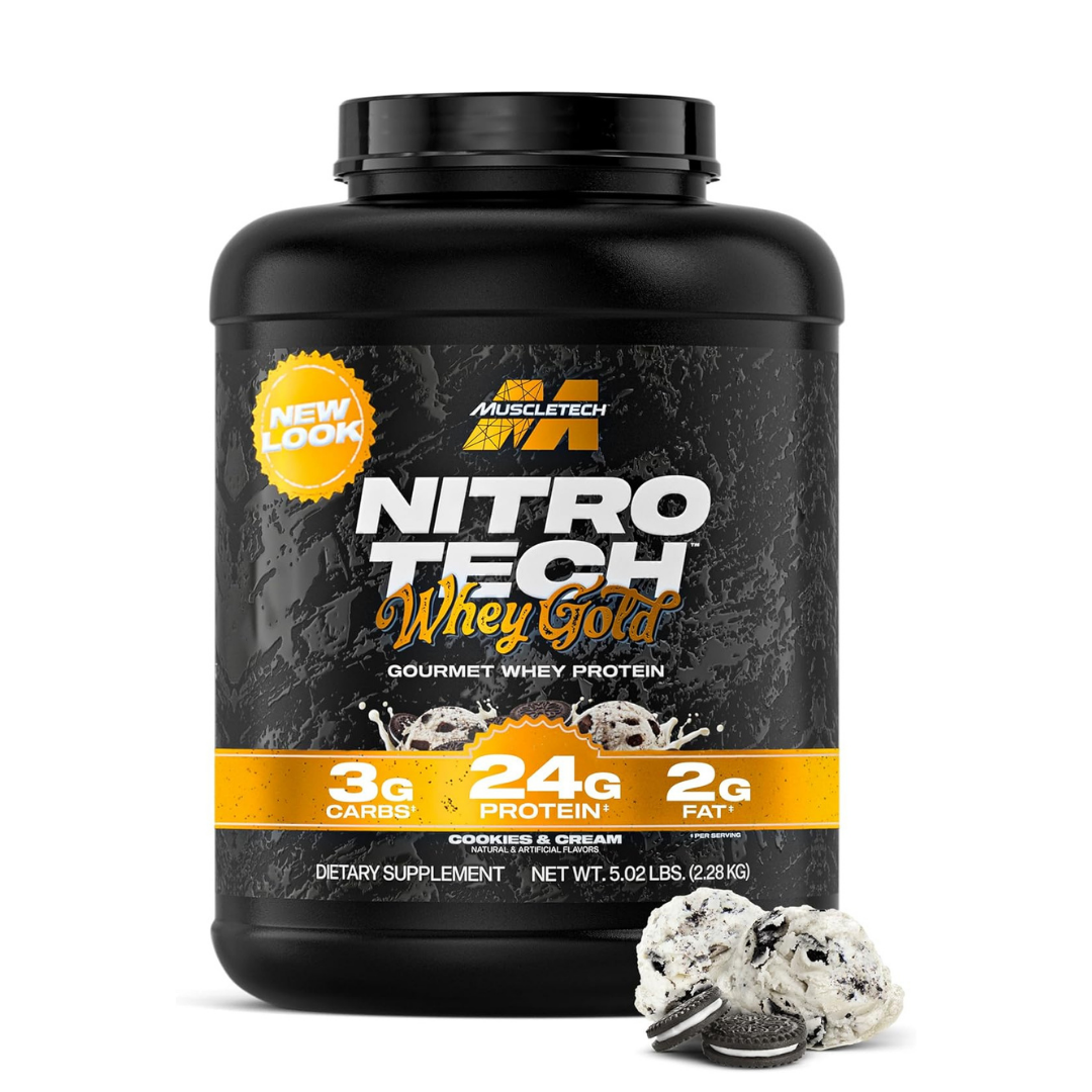 MuscleTech Nitro Tech 100% Whey Gold Cookies and Cream 5lbs US (RB)