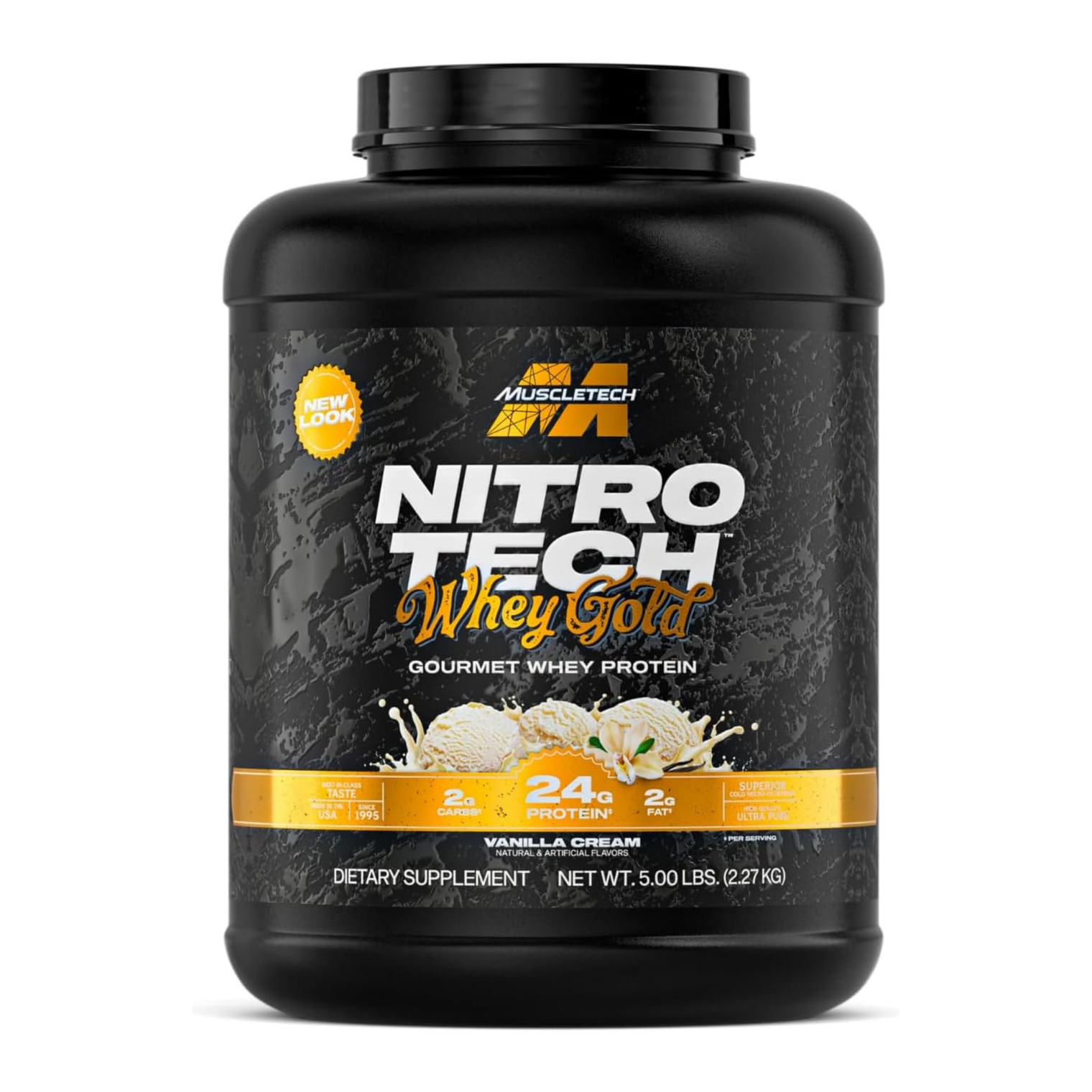 MuscleTech Nitro Tech 100% Whey Gold French Vanilla Cream 5lbs US (RB)