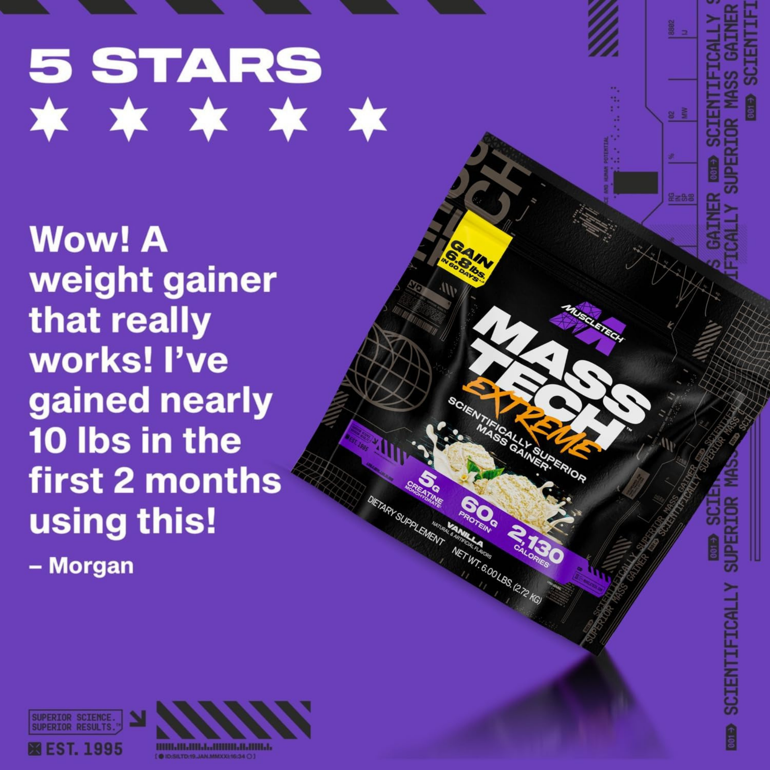MuscleTech Mass Tech Extreme 2000 Vanilla Milkshake 6lbs