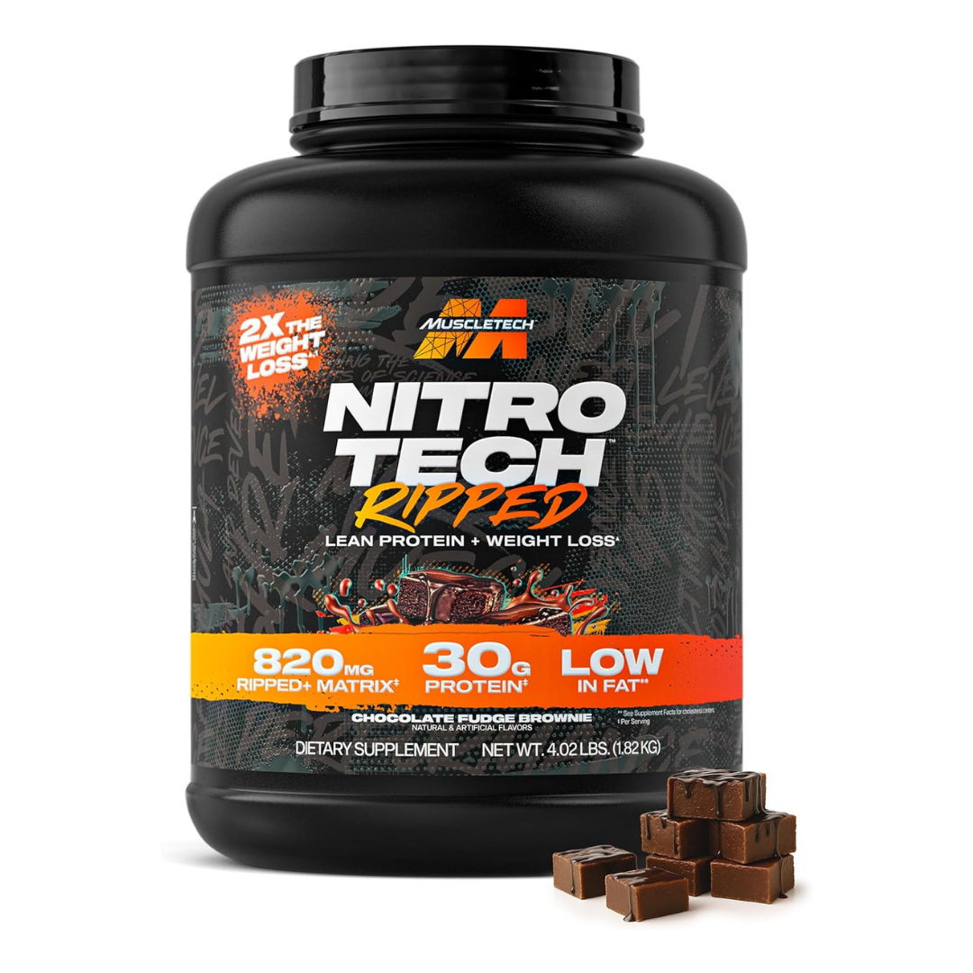 MuscleTech Nitro Tech Ripped Chocolate Fudge Brownie 4lbs US (RB)