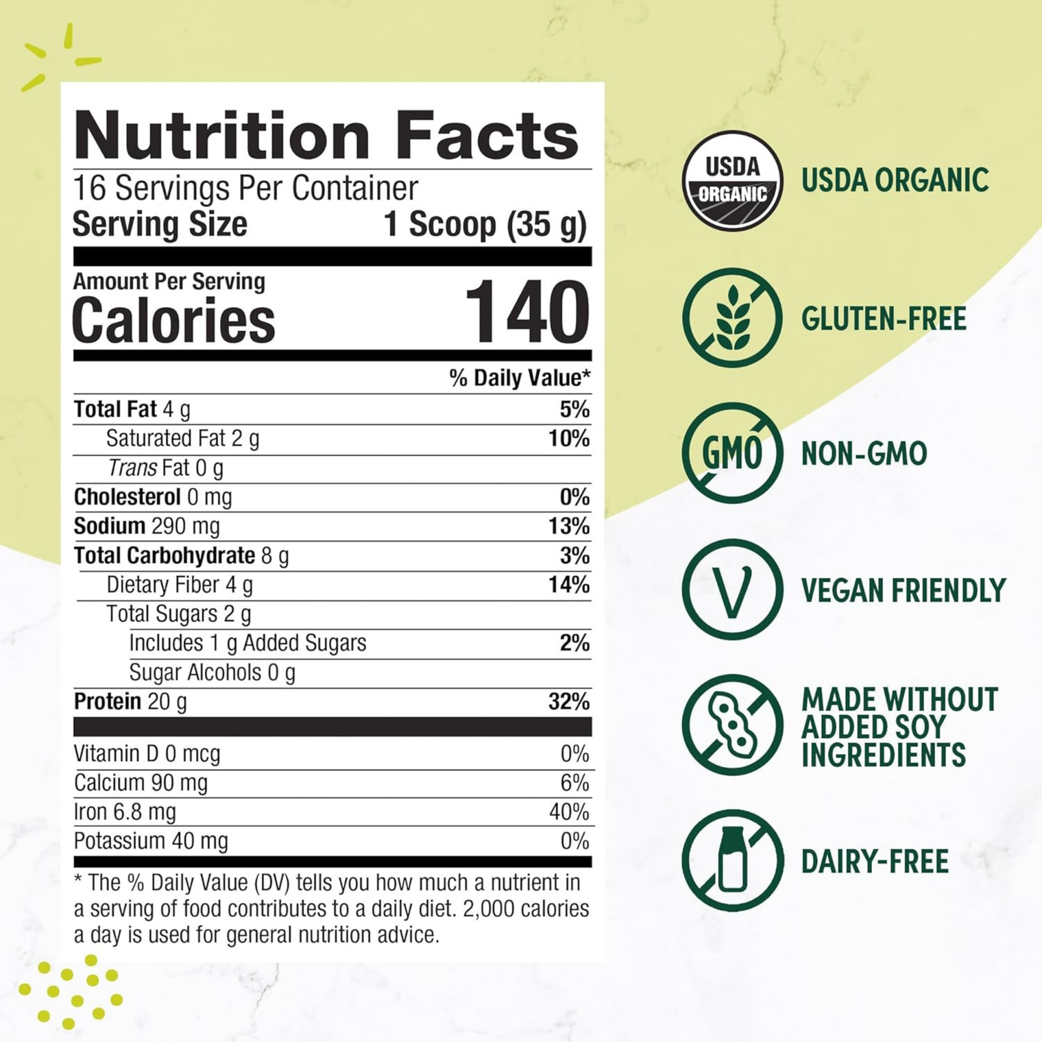 Purely Inspired Organic Protein 16serv Vanilla US