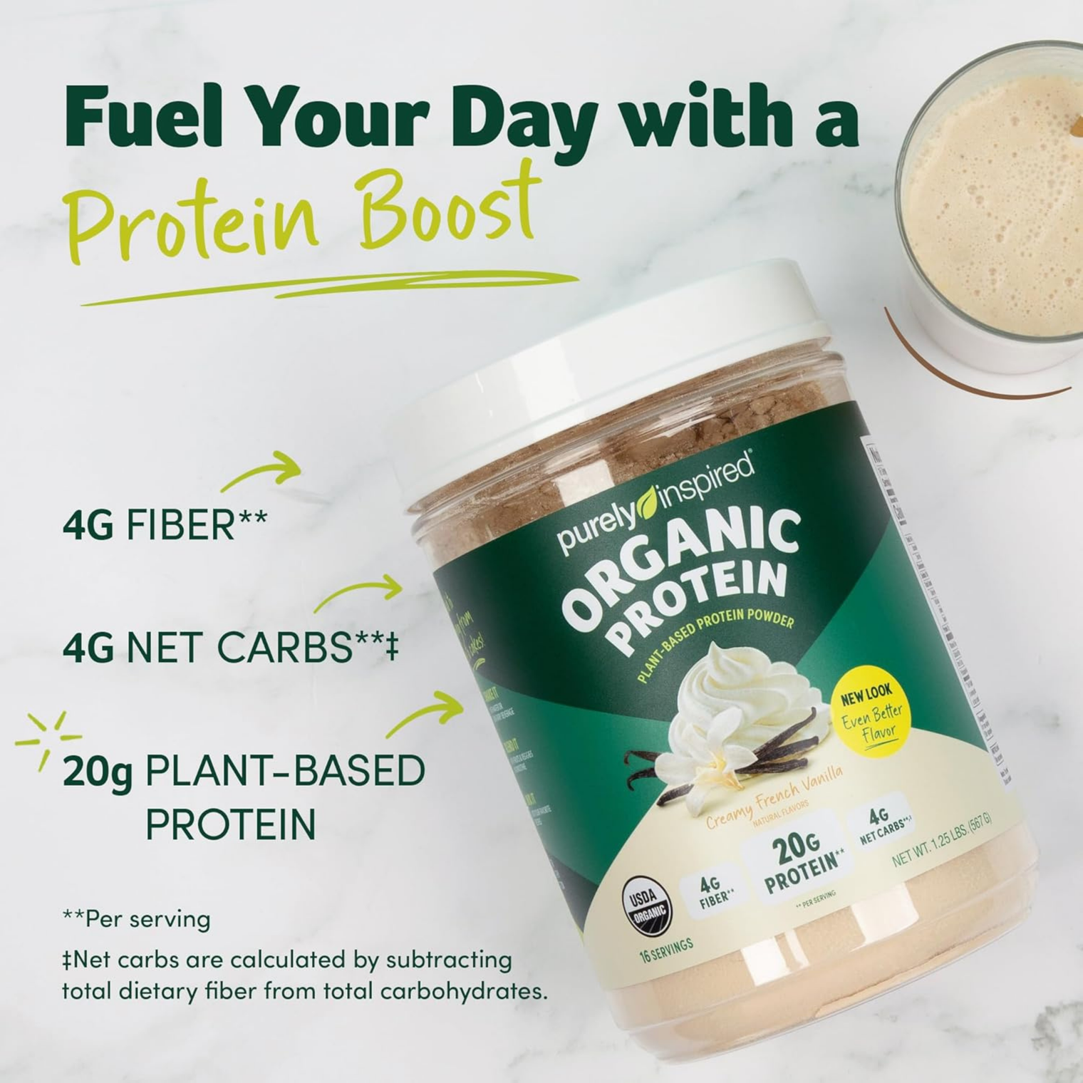 Purely Inspired Organic Protein 16serv Vanilla US