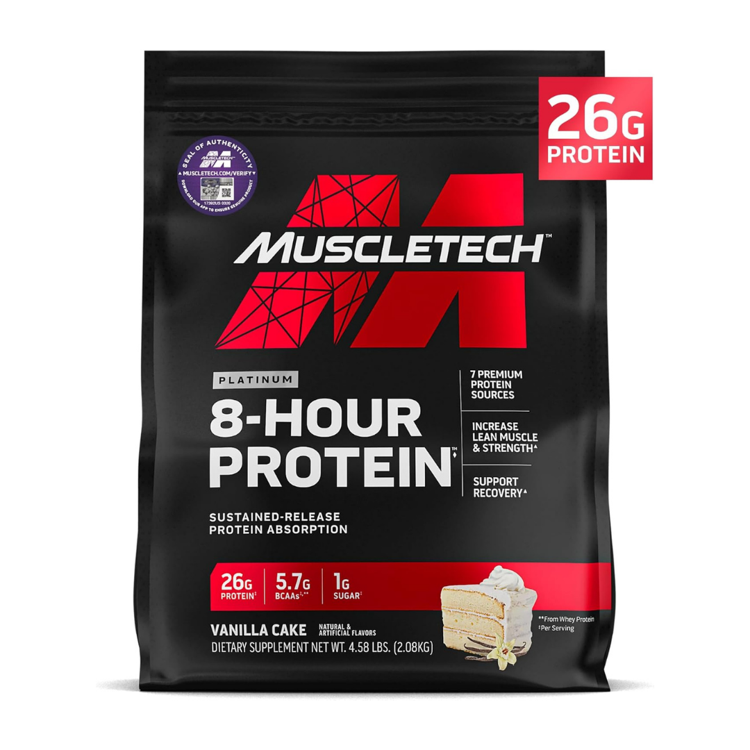 MuscleTech Platinum 8 hour Protein Vanilla Cake 4.6lbs US (RB)