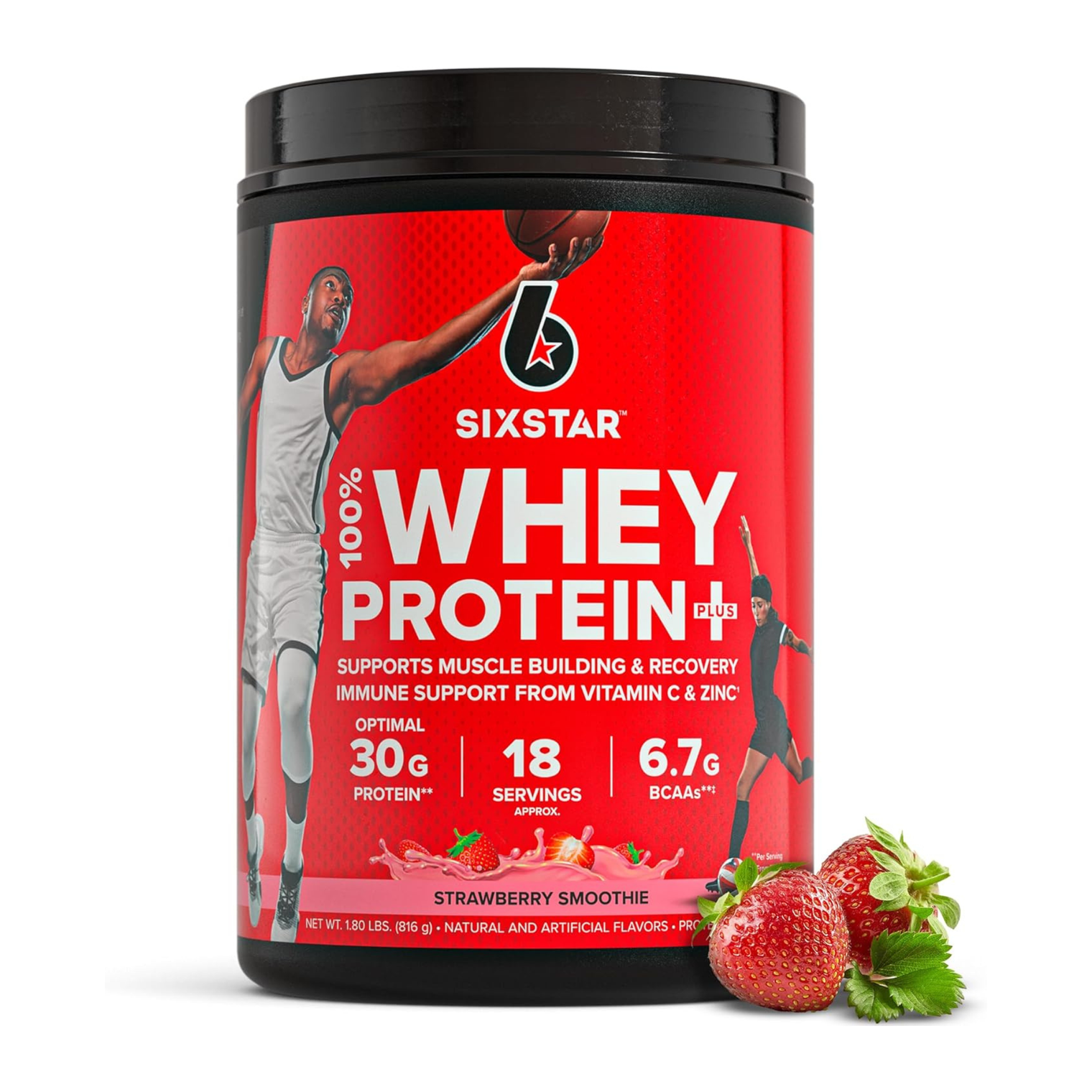 Six Star 100% Whey Protein Pl Strawberry Smoothie 1.8lbs