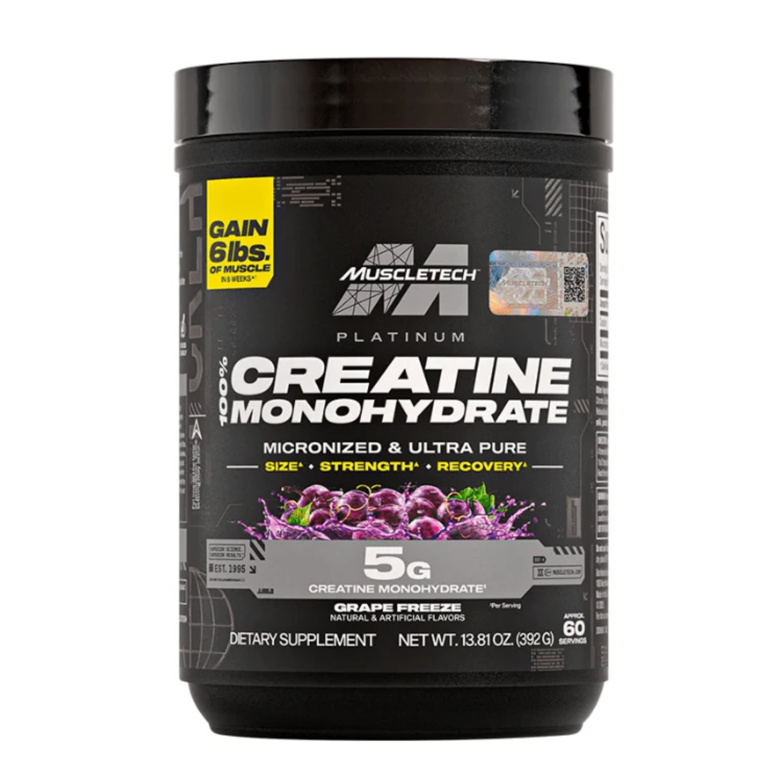 McleTech Platinum 100% Creatine Monohydrate Grape Freeze 60 serv