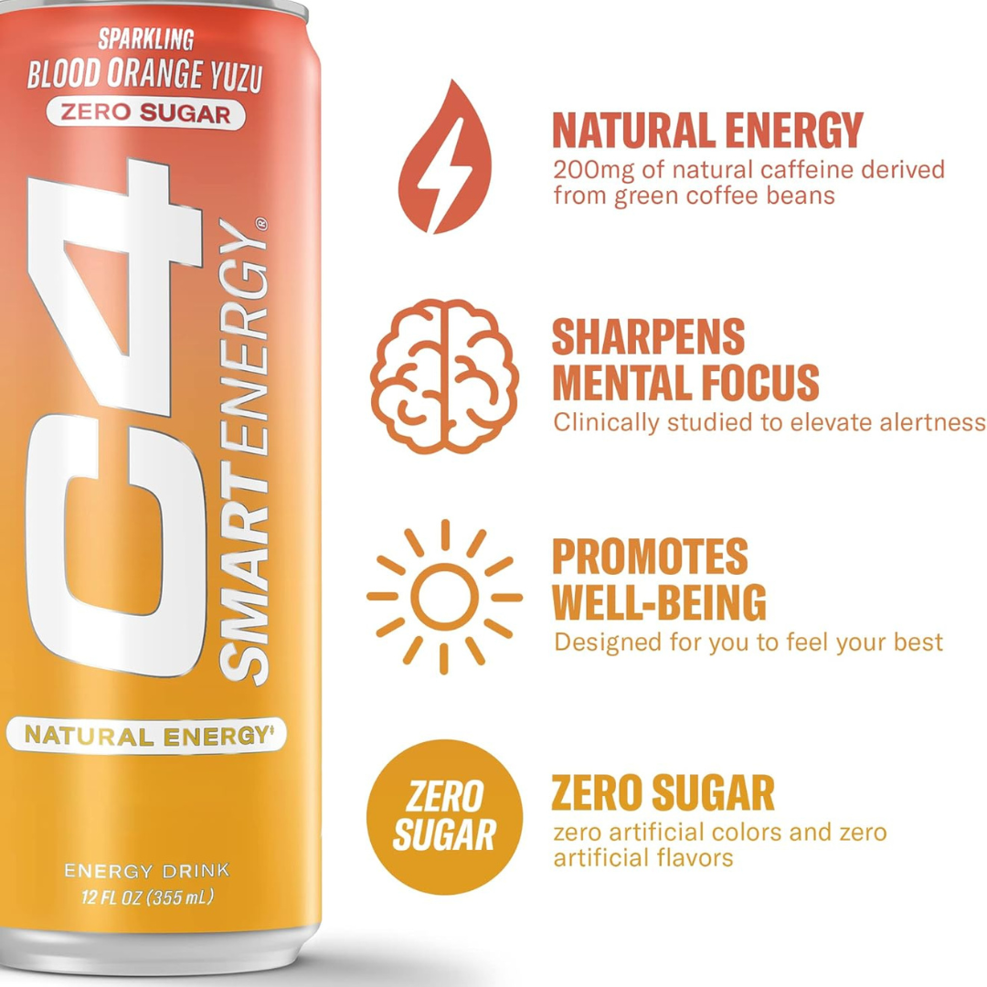 C4 Carbonated Drink Blood Orange - Pack of 12 (355 ml)