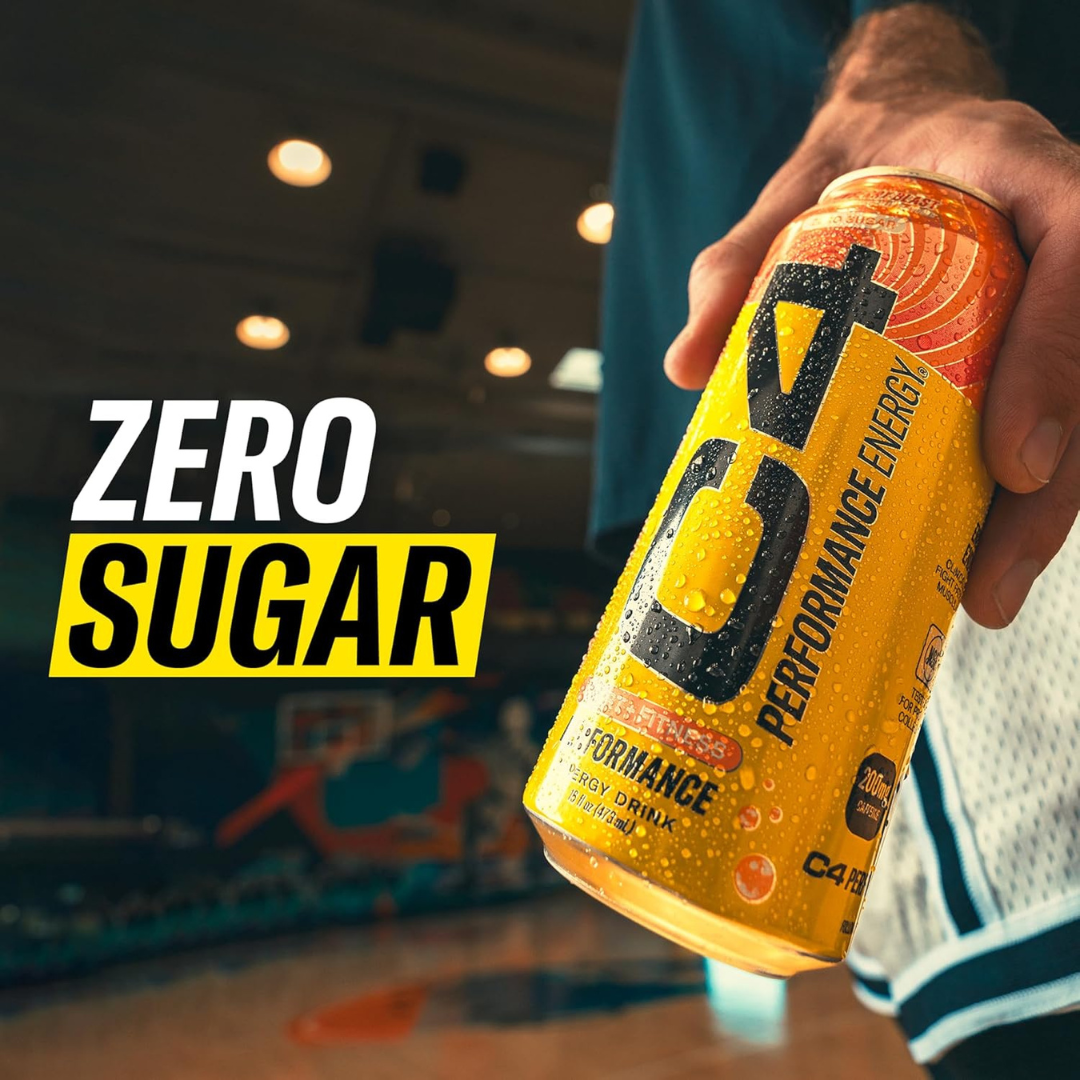 C4 Carbonated Drink Tropical Passion Flavor - Pack of 12 (355 ml)