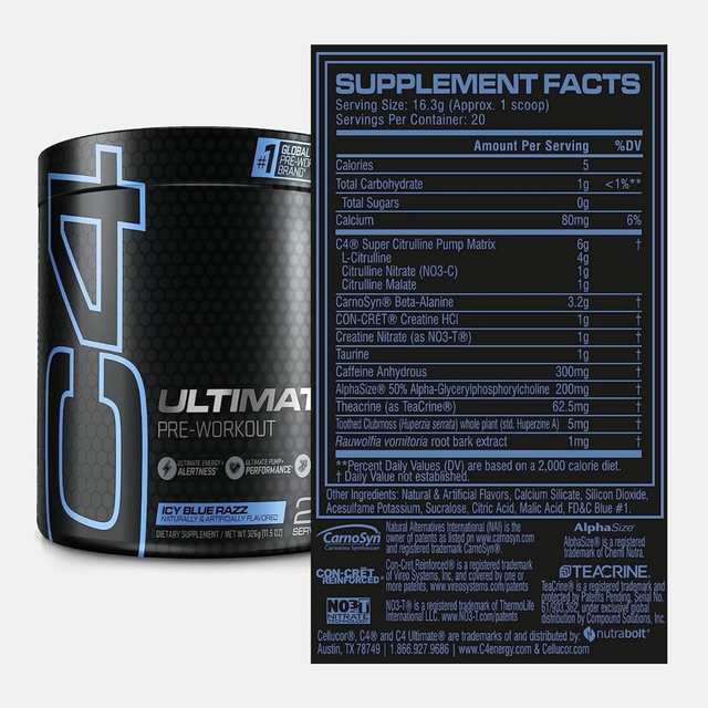 C4 Ultimate 12 Servings Icy Blue Razz