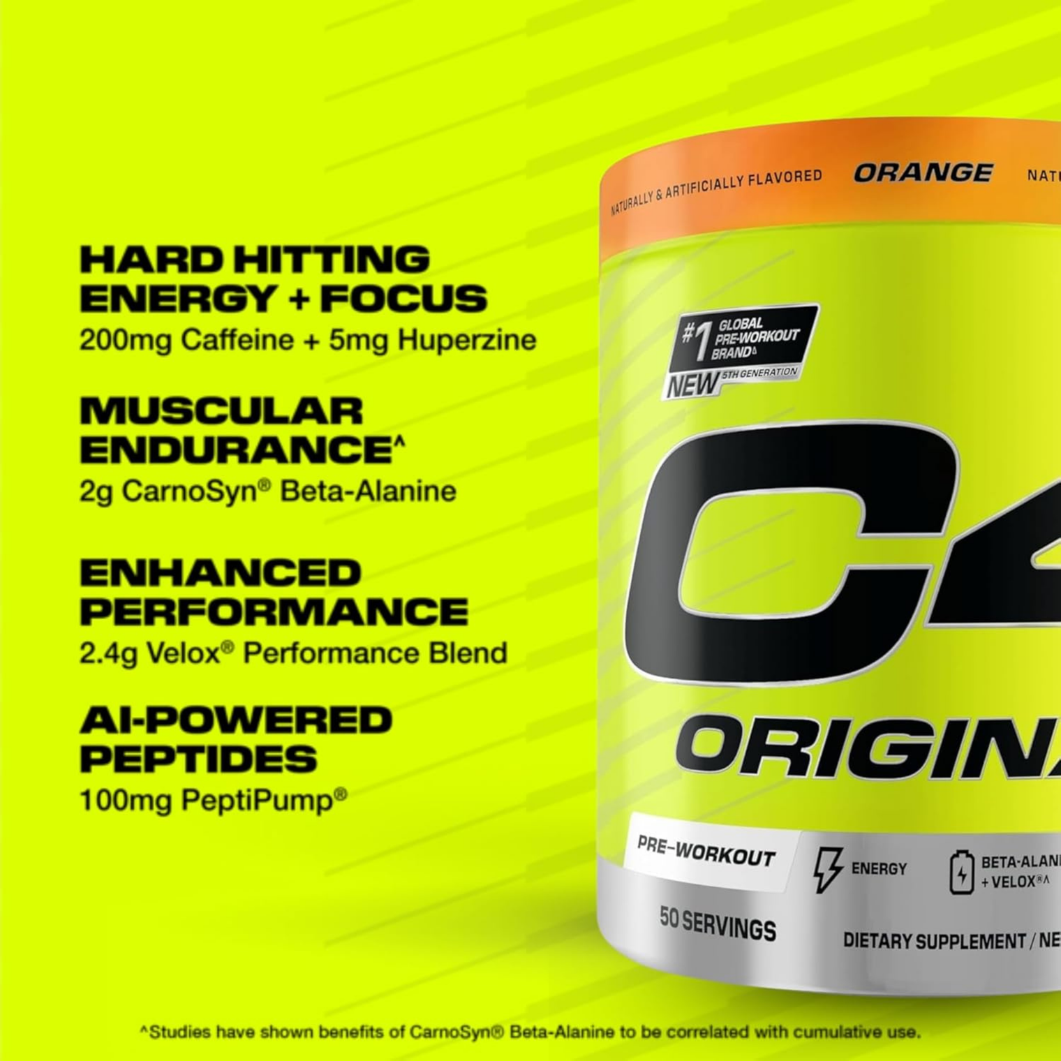 C4 Original Orange Burst Powder 50 Servings