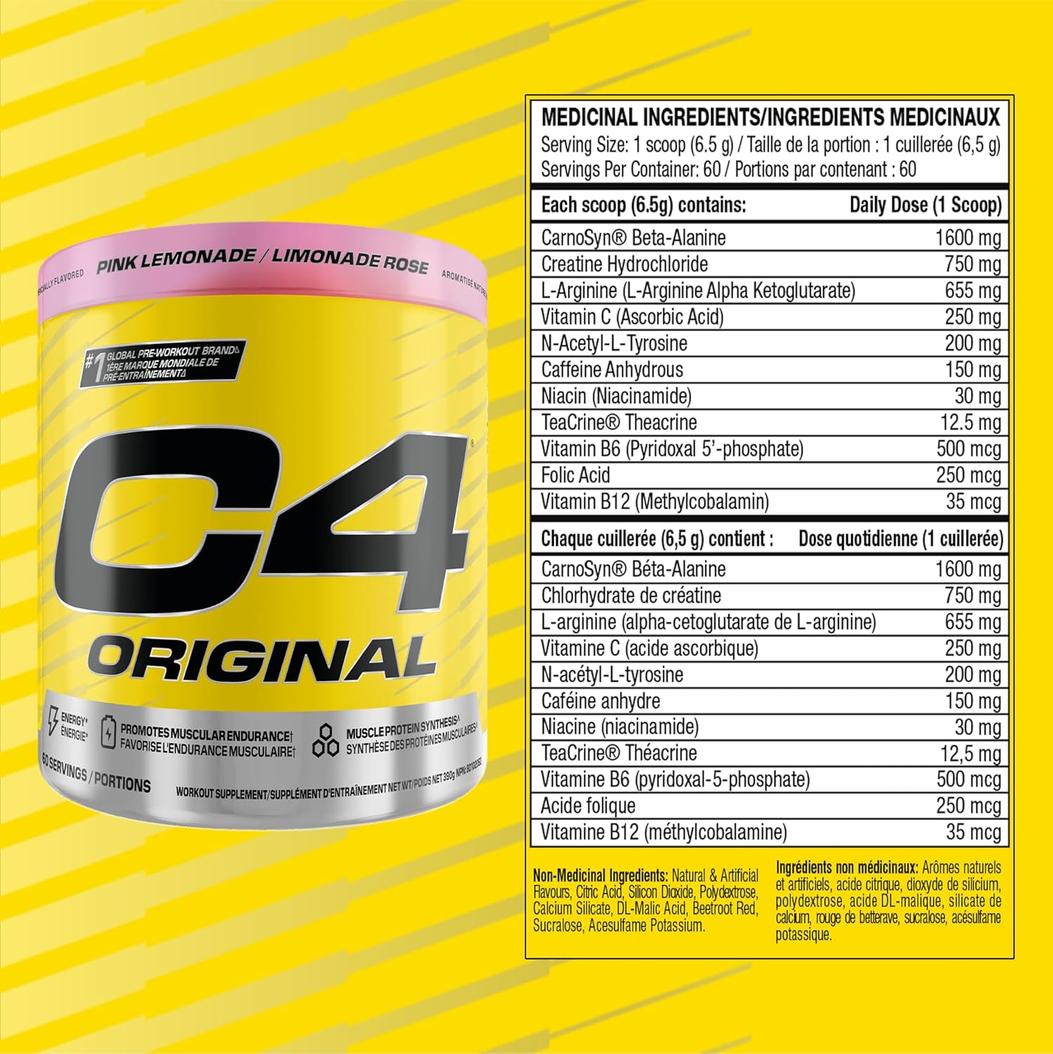 C4 Original Pink Lemonade Powder 50 Servings