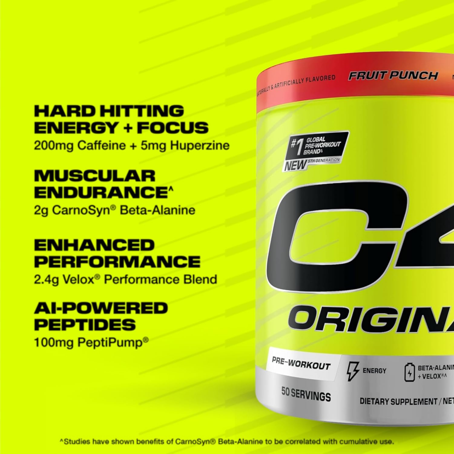 C4 Original Fruit Punch Powder 50 Servings