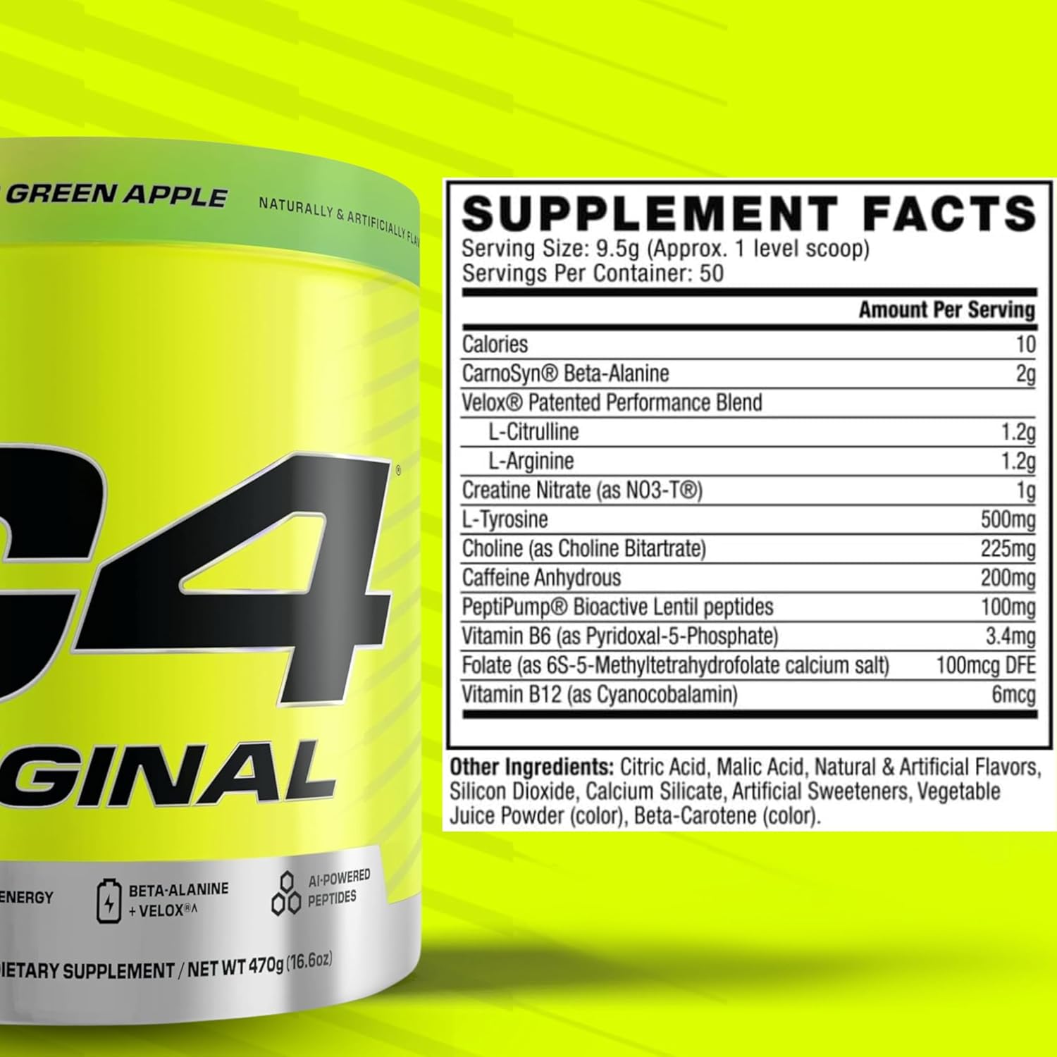 C4 Original Green Apple Powder 50 Servings