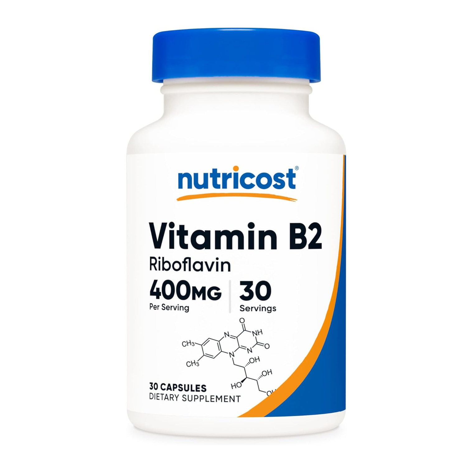 Nutricost Vitamin B2 (Riboflavin) Capsules (400 MG) (120 Capsules)