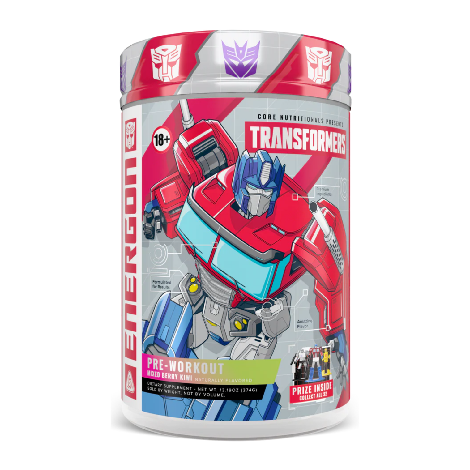 Core Nutritionals PRE WORKOUT TRANSFORMERS® ENERGON (Pre Workout) Mixed Berry Kiwi (Optimus Prime)