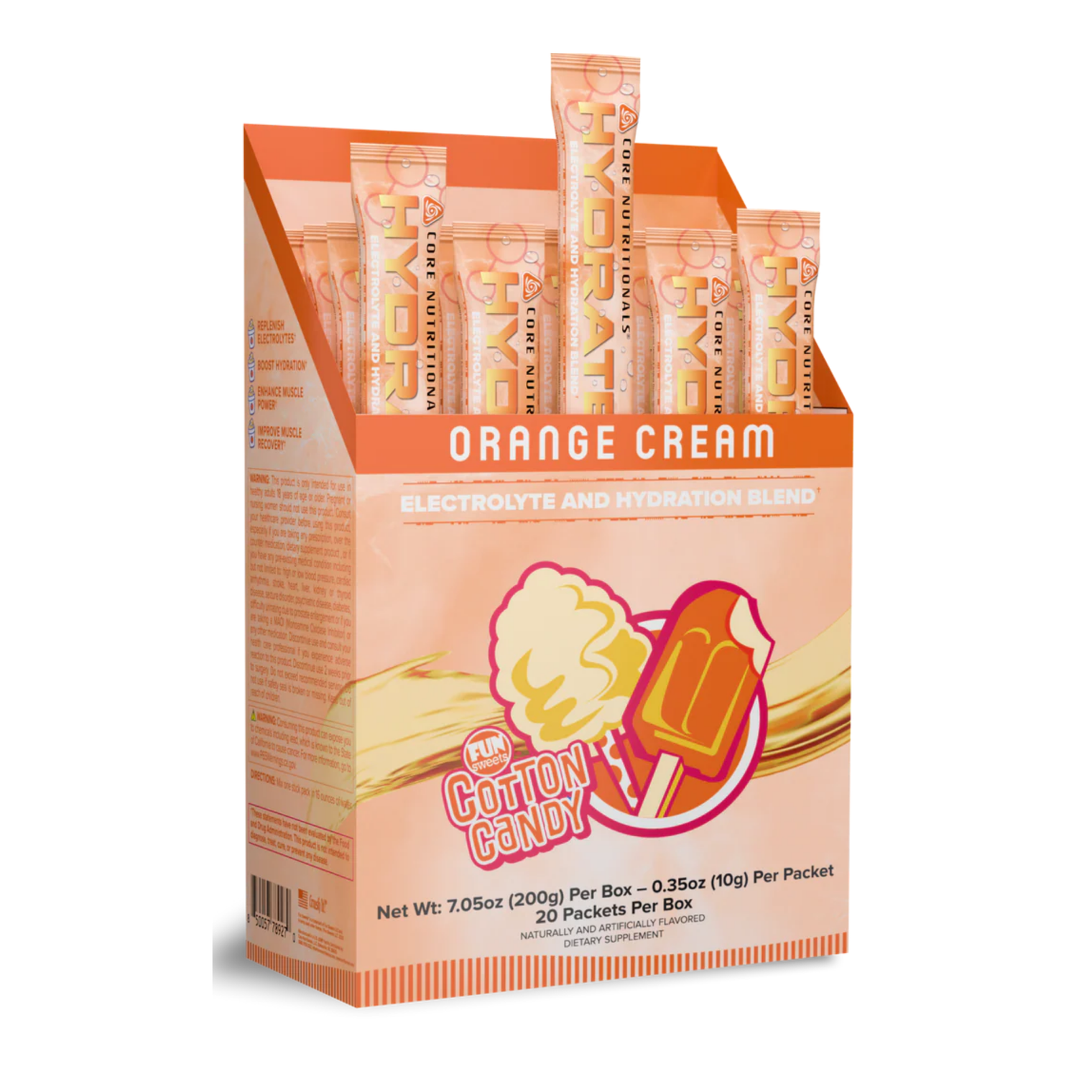 Core Nutritionals AMINOS & HYDRATION Hydrate Fun Sweets Orange Cream