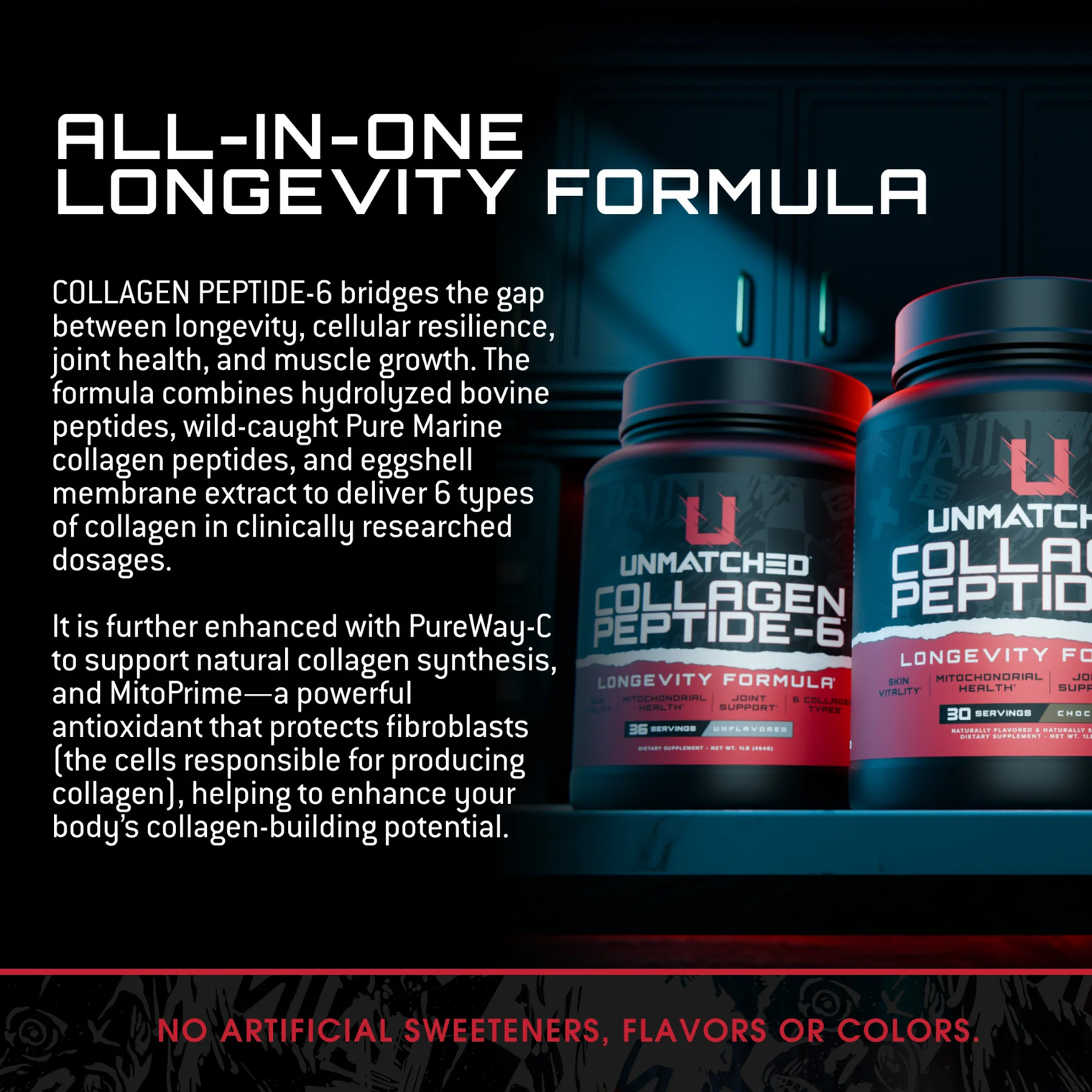Unmatched Collagen Peptide 6 - Vanilla Creme (1 pound, 30 servings)