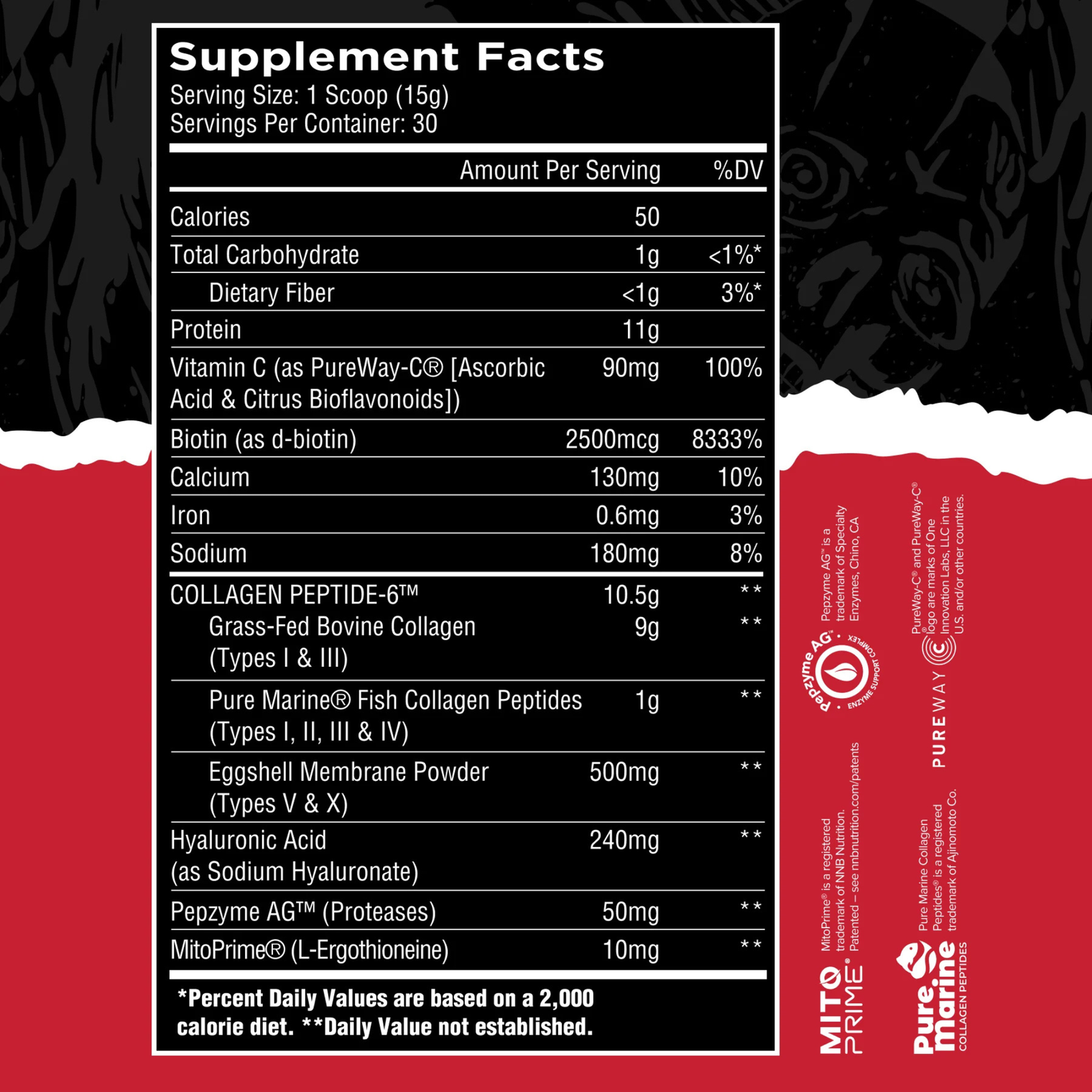 Unmatched Collagen Peptide 6 - Unflavored (1 pound, 36 servings)