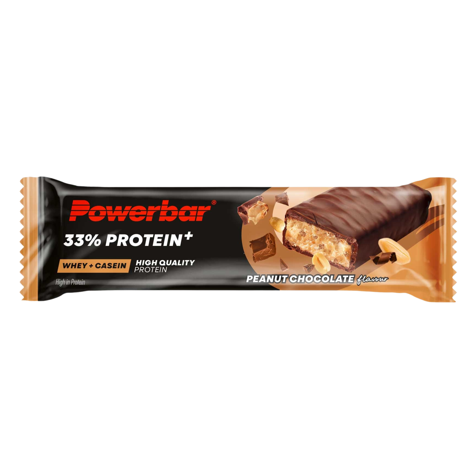 PowerBar ProteinPlus 33% Peanut Chocolate Protein Bar – 33% High Protein Sports Bar | 10 x 90g | Large Protein Chocolate Bar for Bodybuilding, Gym & Muscle Recovery