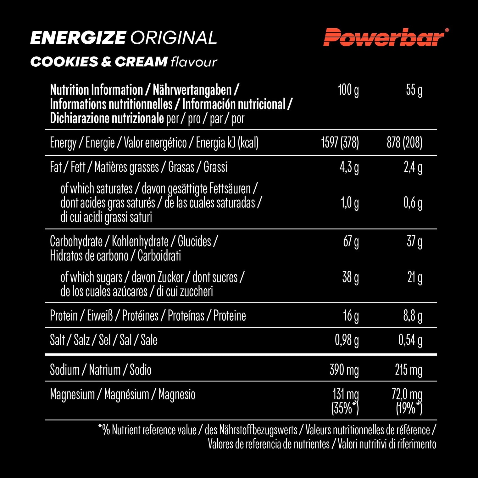 PowerBar Energize Original Cookies & Cream Energy Bar – 55g