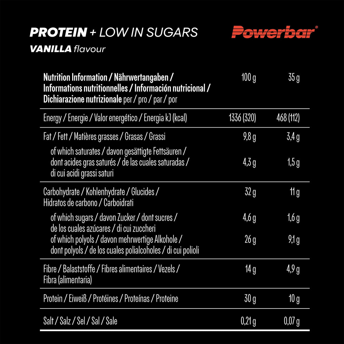 PowerBar Protein Plus Low Sugar Vanilla Protein Bar – 55g