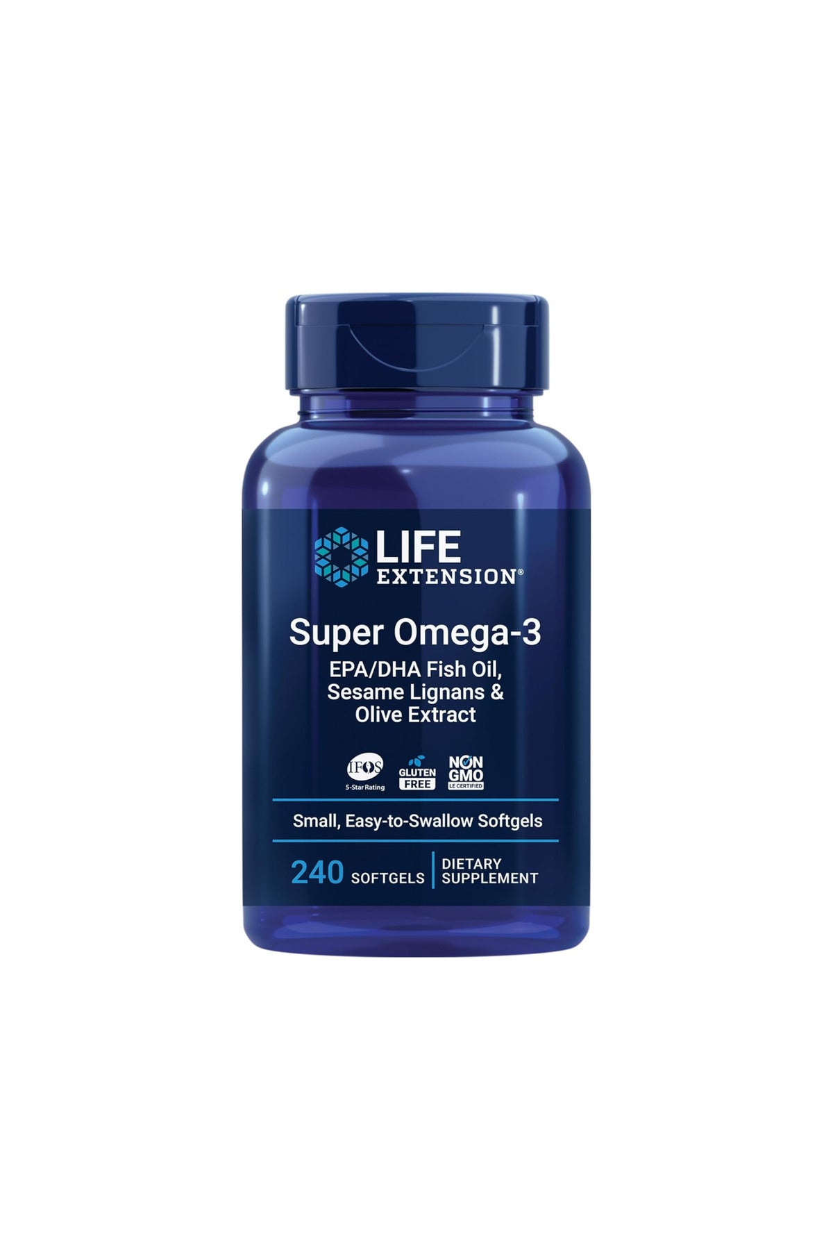 Life Extension-Omega3 EPA/DHA Fish Oil wSesame & Olive Ext,240 S
