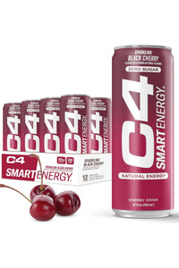 C4 Carbonated Drink Black Cherry - Pack of 12 (355 ml)