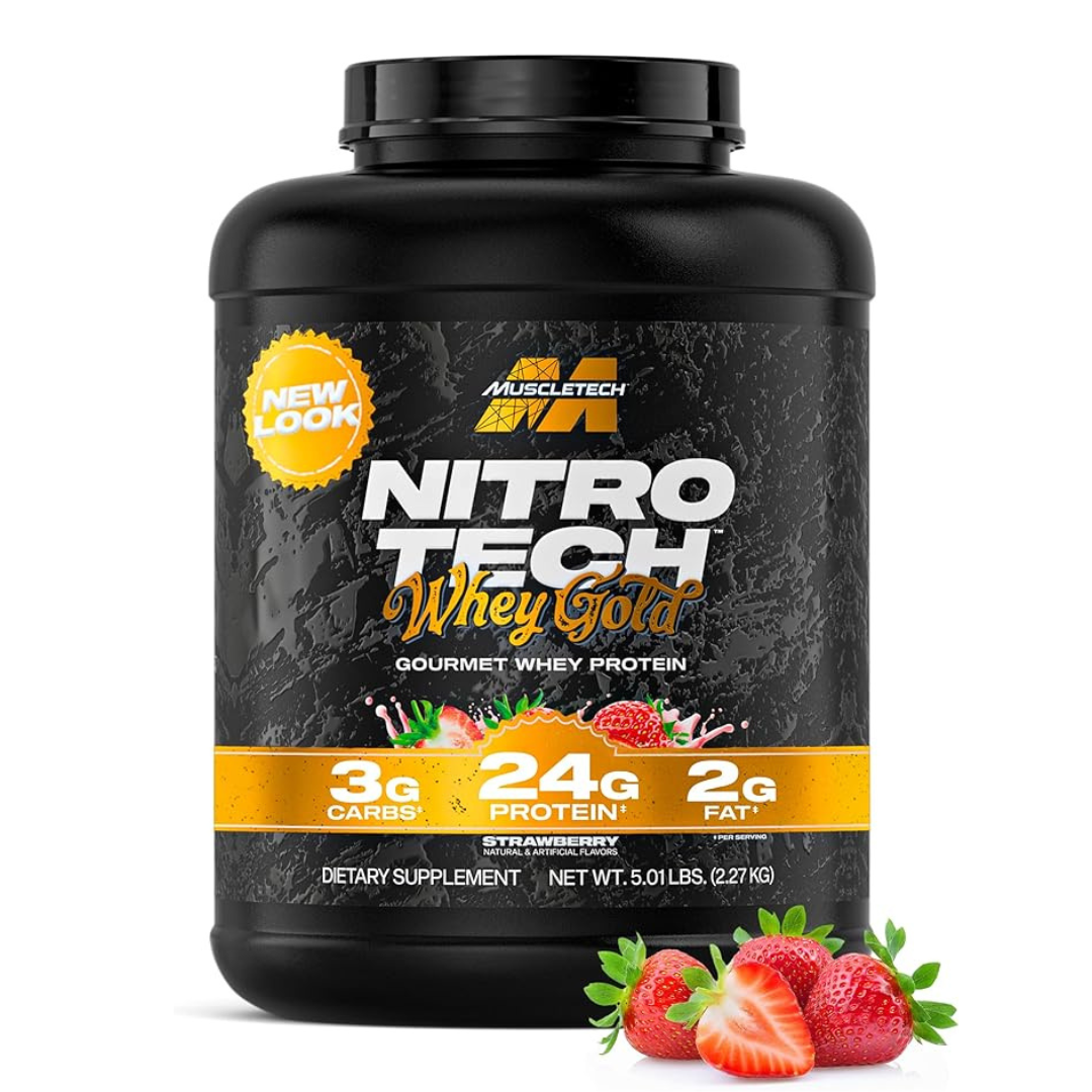 MuscleTech Nitro Tech 100% Whey Gold Strawberry Shortcake 5lbs US (RB)