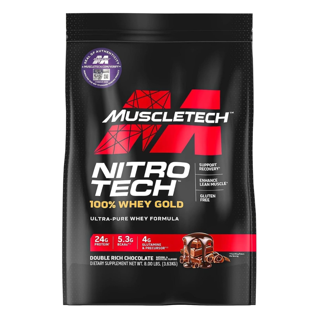 MuscleTech Nitro Tech 100% Whey Gold Double Rich Chocolate 8lbs US (RB)