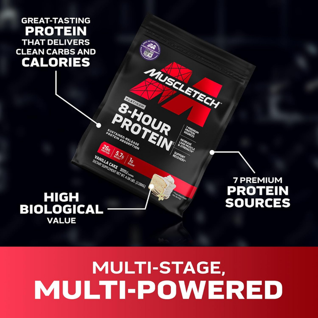 MuscleTech Platinum 8 hour Protein Vanilla Cake 4.6lbs