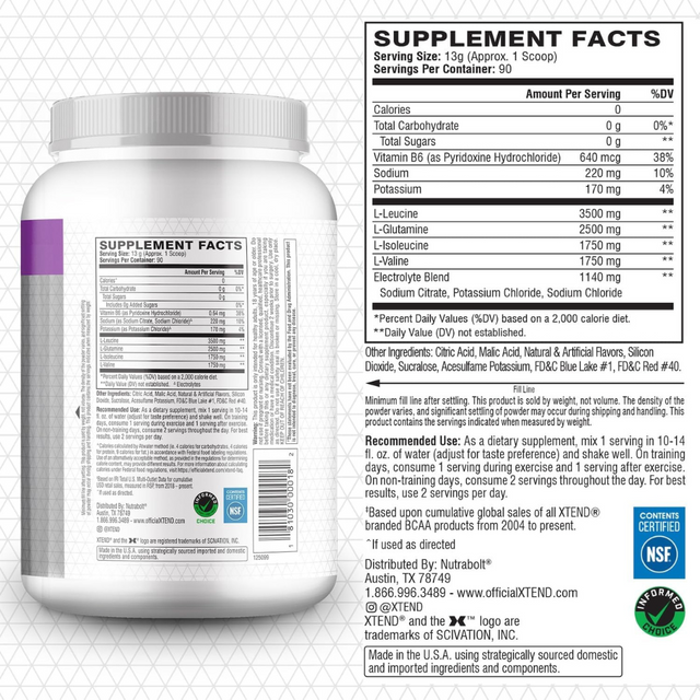 Xtend Glacial Grape Powder 90 Servings