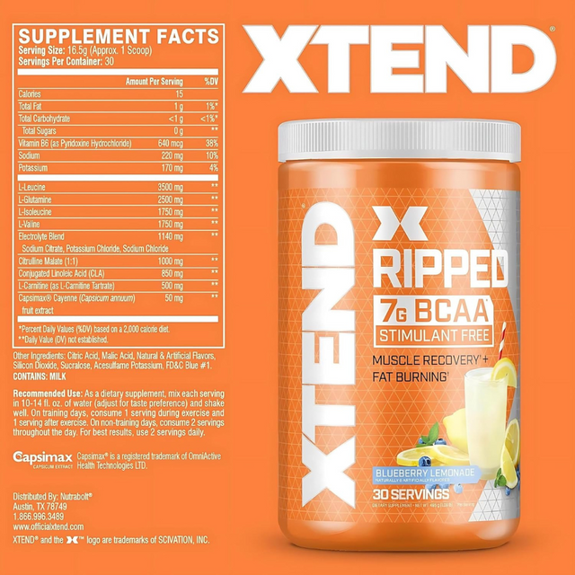 Xtend Ripped Blueberry Lemonade Powder 30 Servings