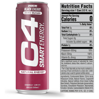 C4 Carbonated Drink Black Cherry - Pack of 12 (355 ml)