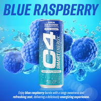 C4 Carbonated Drink Blue Raspberry - Pack of 12 (355 ml)