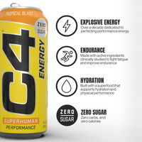 C4 Carbonated Drink Tropical Passion Flavor - Pack of 12  (355 ml)