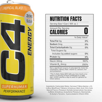 C4 Carbonated Drink Tropical Passion Flavor - Pack of 12  (355 ml)