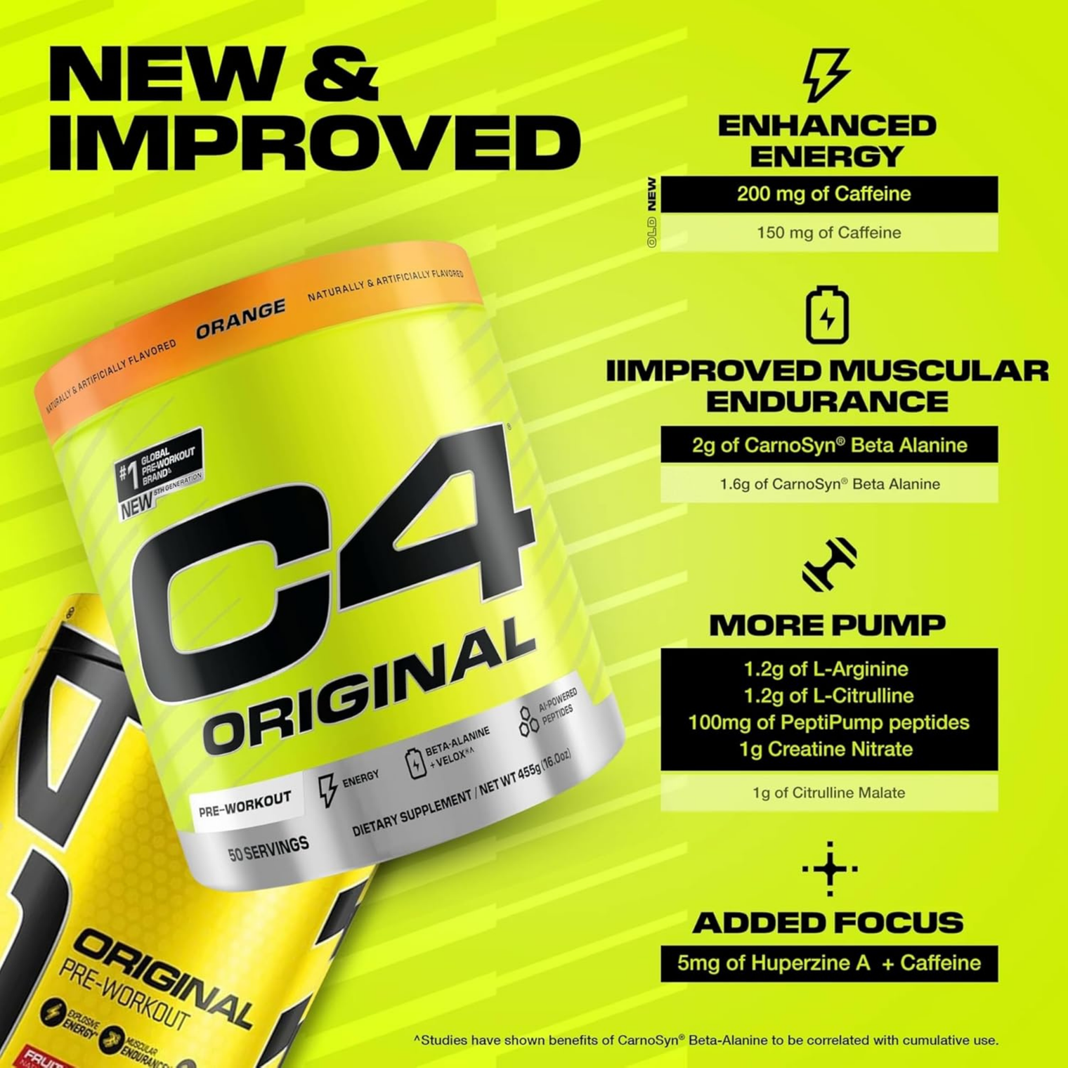 C4 Original Orange Burst Powder 50 Servings