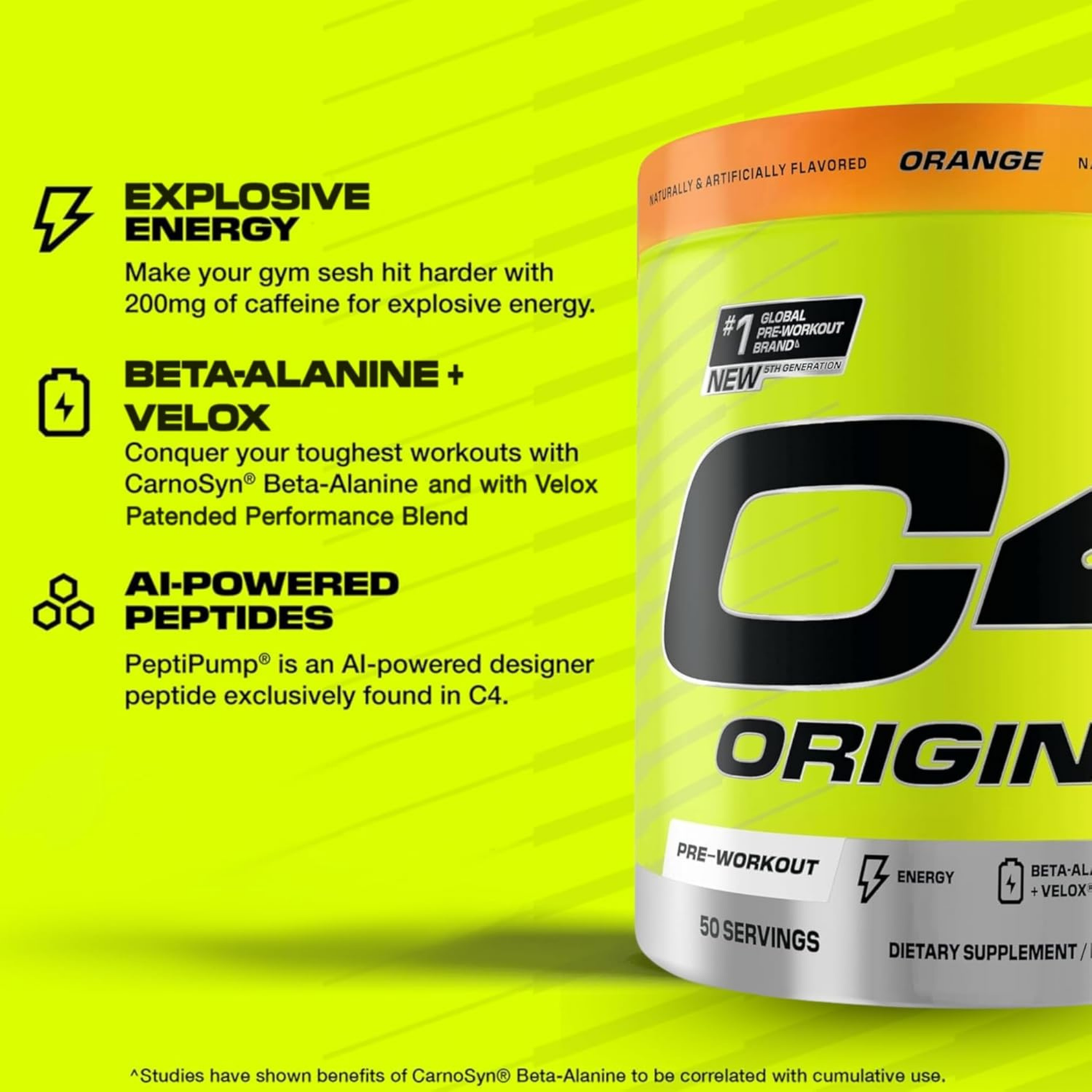 C4 Original Orange Burst Powder 50 Servings
