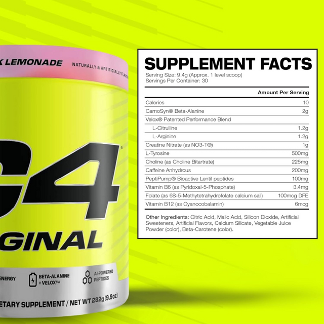 C4 Original Pink Lemonade Powder 30 Servings