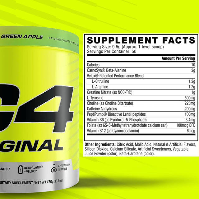 C4 Original Green Apple Powder 50 Servings