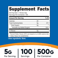 Nutricost D-Ribose Powder (500 Grams)