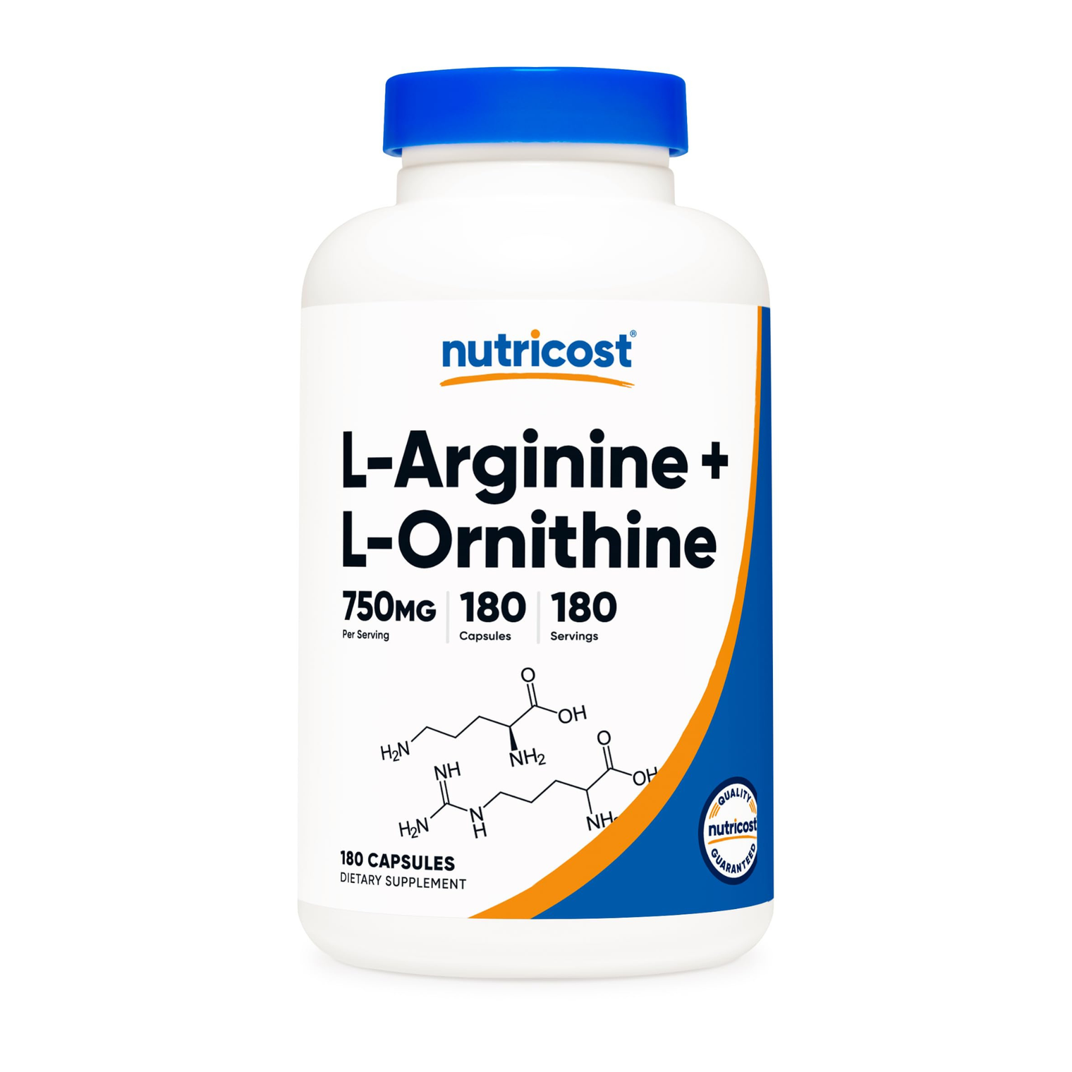 L-Arginine L-Ornithine Capsules (750 MG) (180 Capsules)