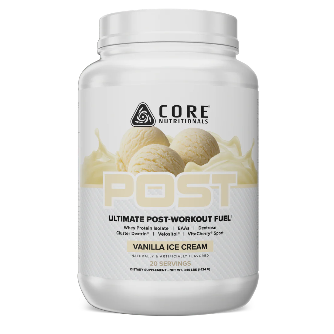 Core Nutritionals INTRA and POST WORKOUT POST 3.3lb Vanilla Ice Cream