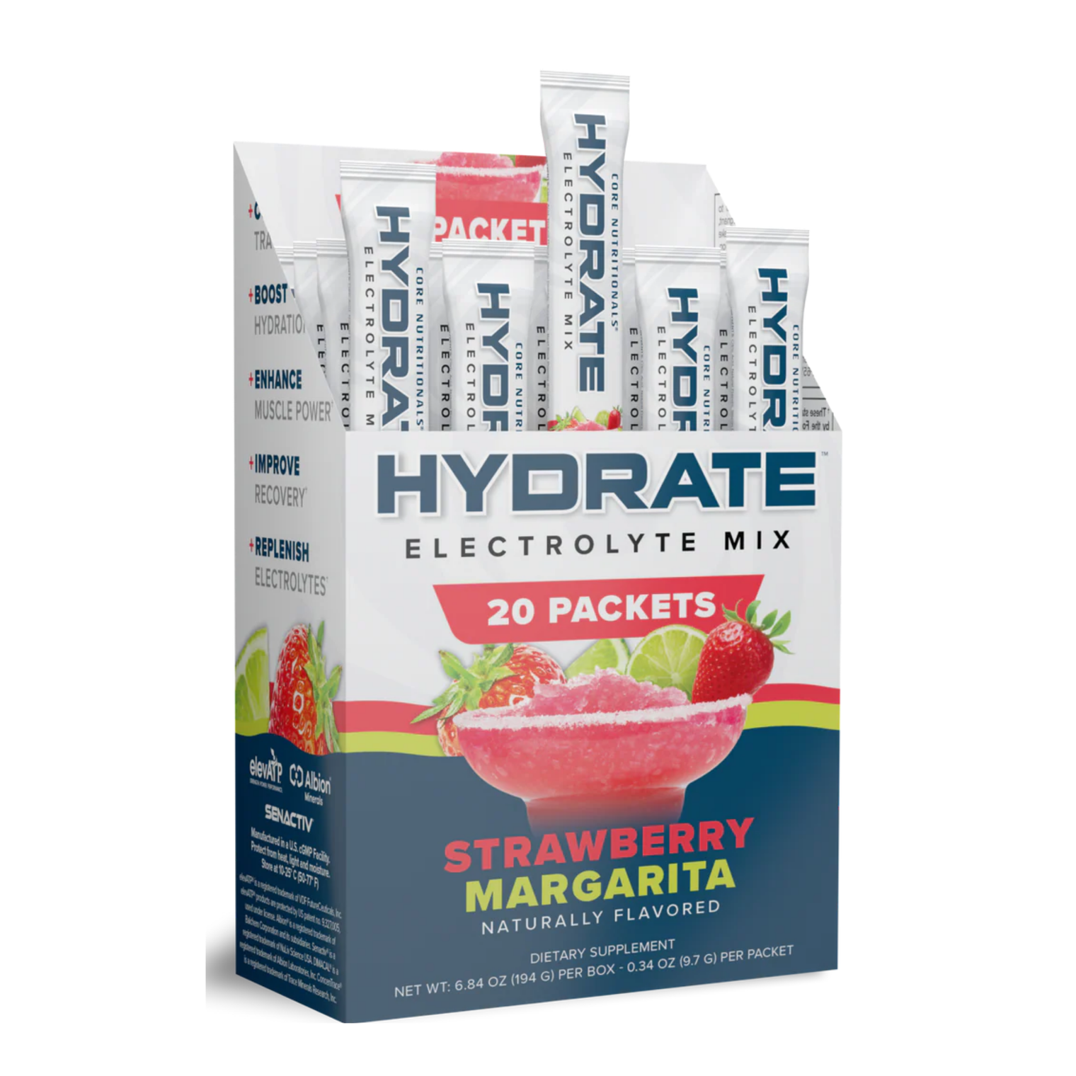 Core Nutritionals AMINOS & HYDRATION Hydrate Strawberry Margarita