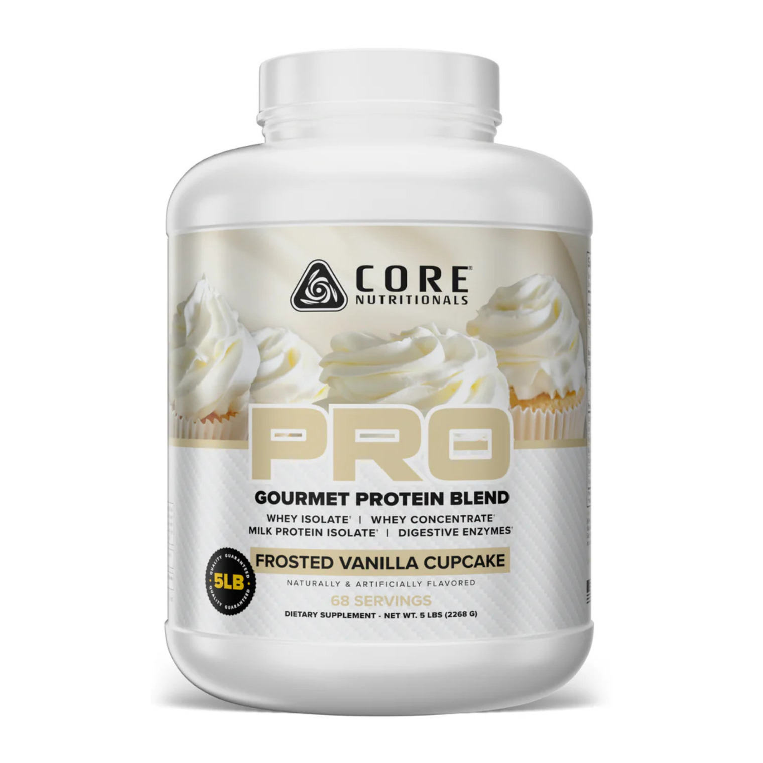 Core Nutritionals PROTIEN PRO 5lb (Whey Blend) Frosted Vanilla Cupcake