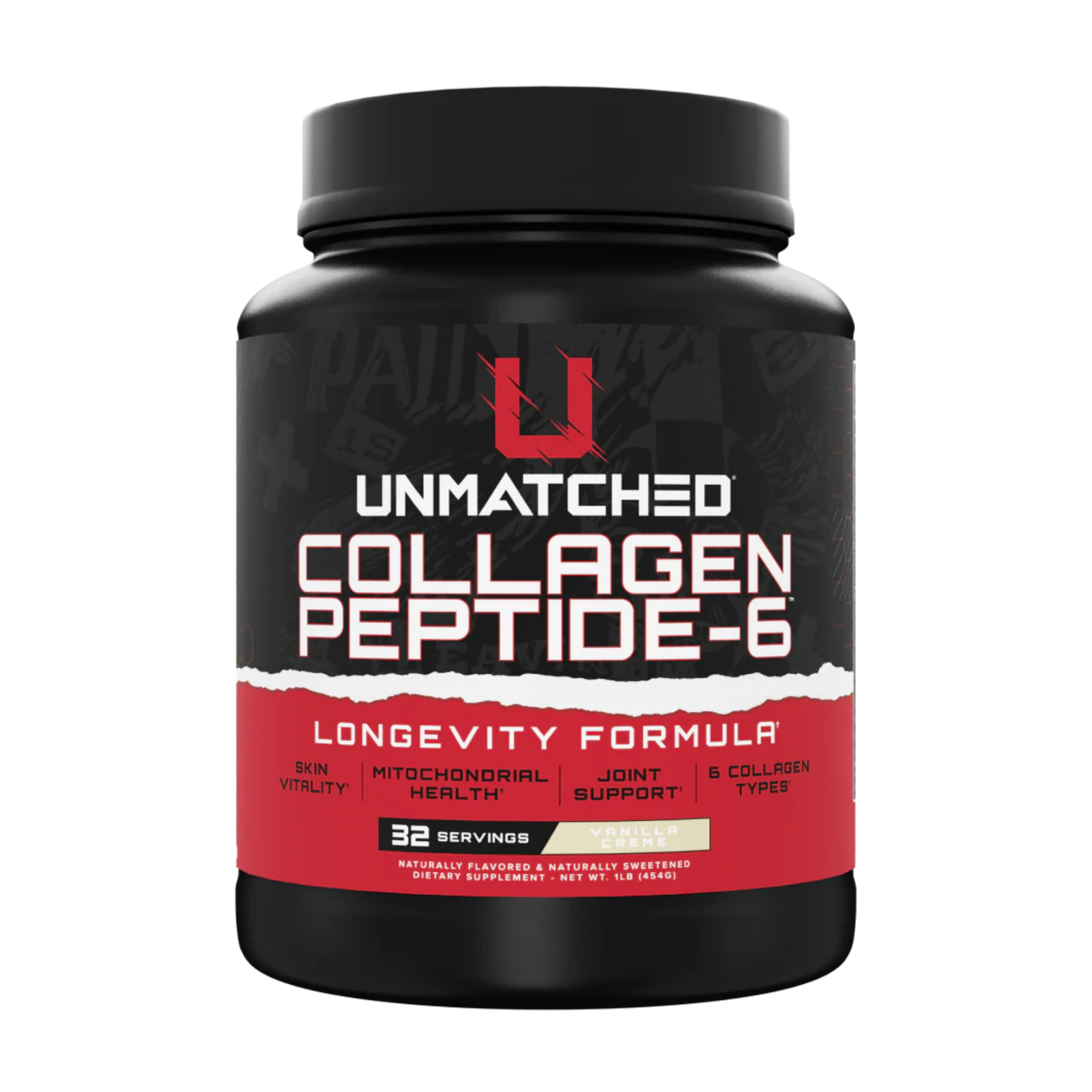 Unmatched Collagen Peptide 6 - Vanilla Creme (1 pound, 30 servings)