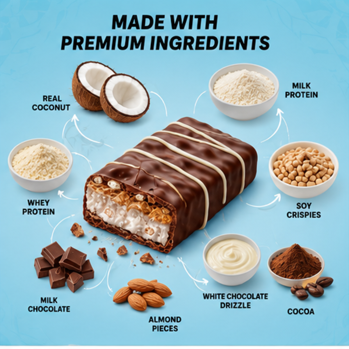 PowerBar PB 40% Protein + Chocolate Coconut Crispy Sports Bar - 40g